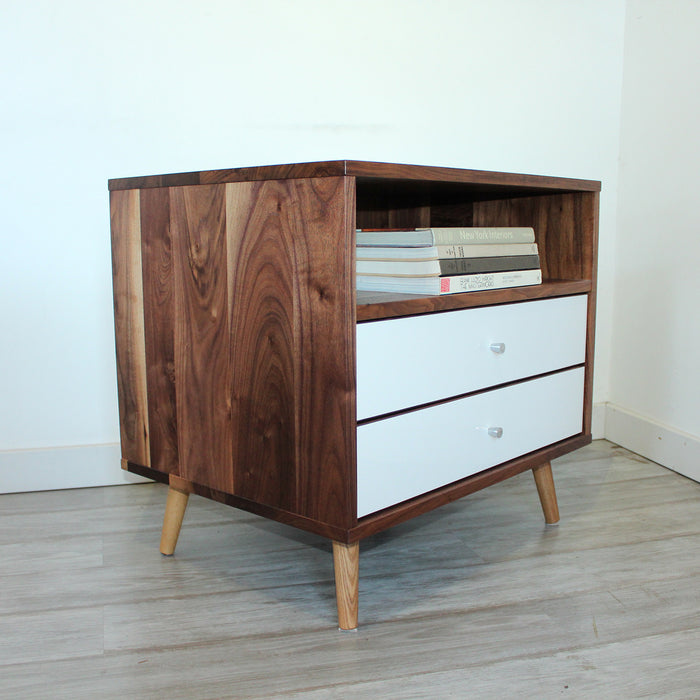 Mid Century Bedside Table with Two Drawers - JeremiahCollection - 3