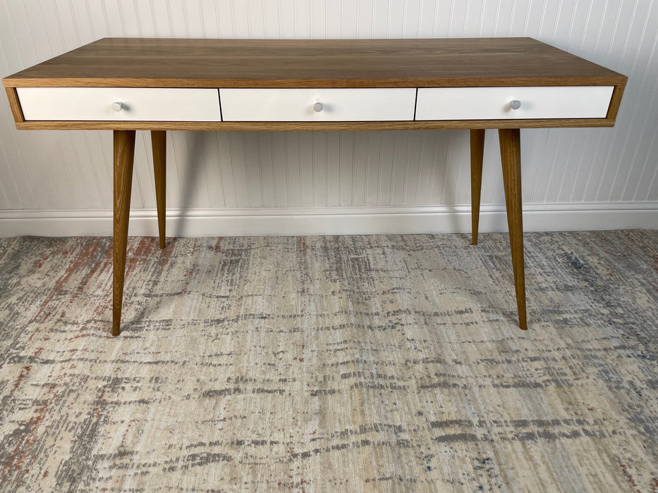 White Oak Mid Century Desk with Cord Management Available now!