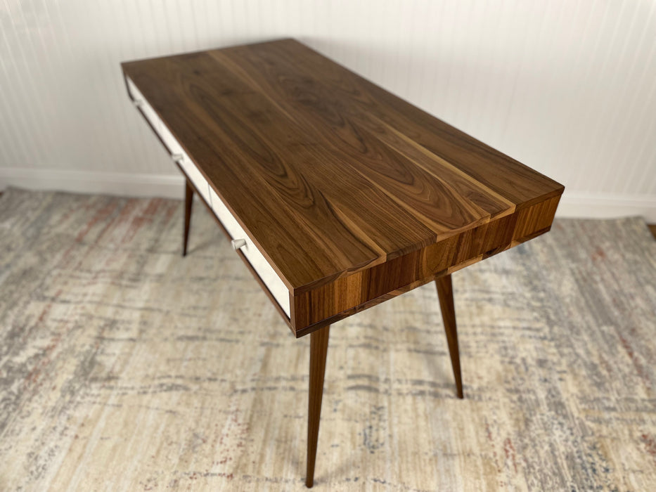 Walnut Mid Century Desk with Cord Management Available now!