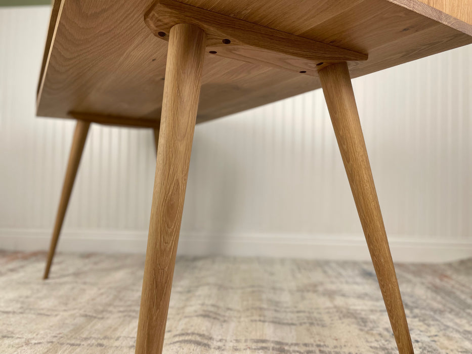 White Oak Mid Century Desk with Cord Management Available now!