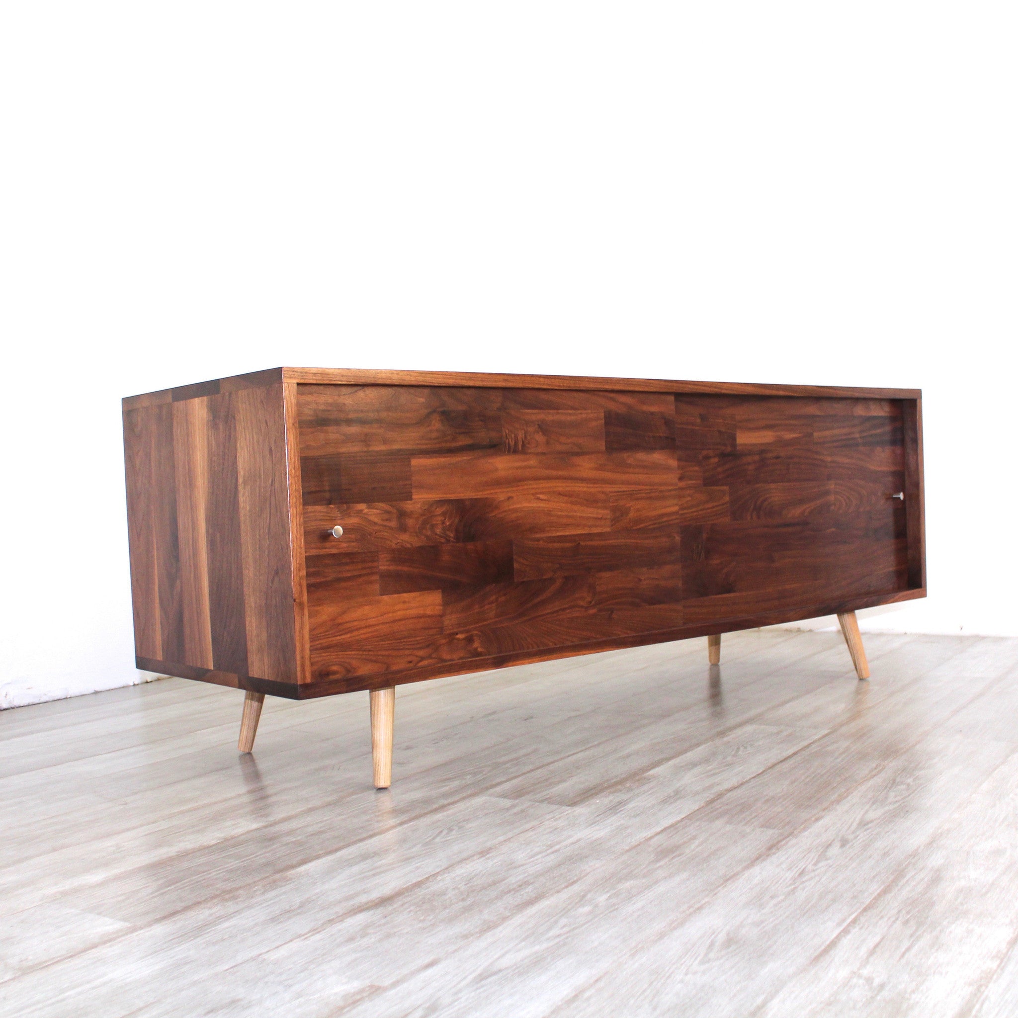 Low Walnut Mid Century Media Console - JeremiahCollection - 3