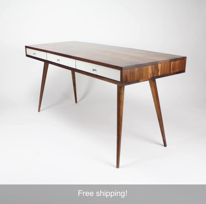 Mid Century Desk with Cord Management