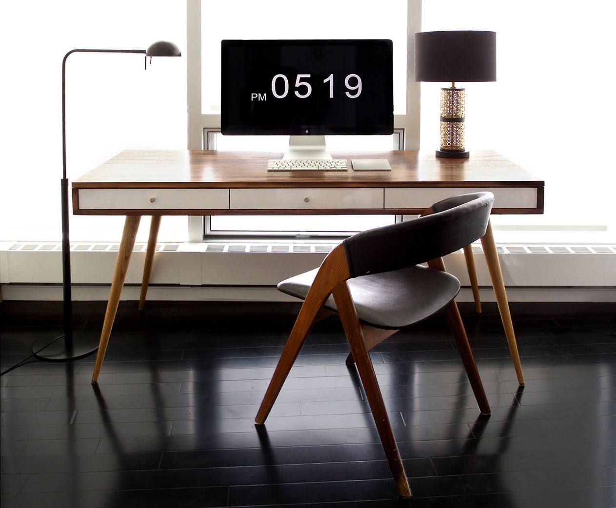 Mid Century Desk with Cord Management - JeremiahCollection - 3