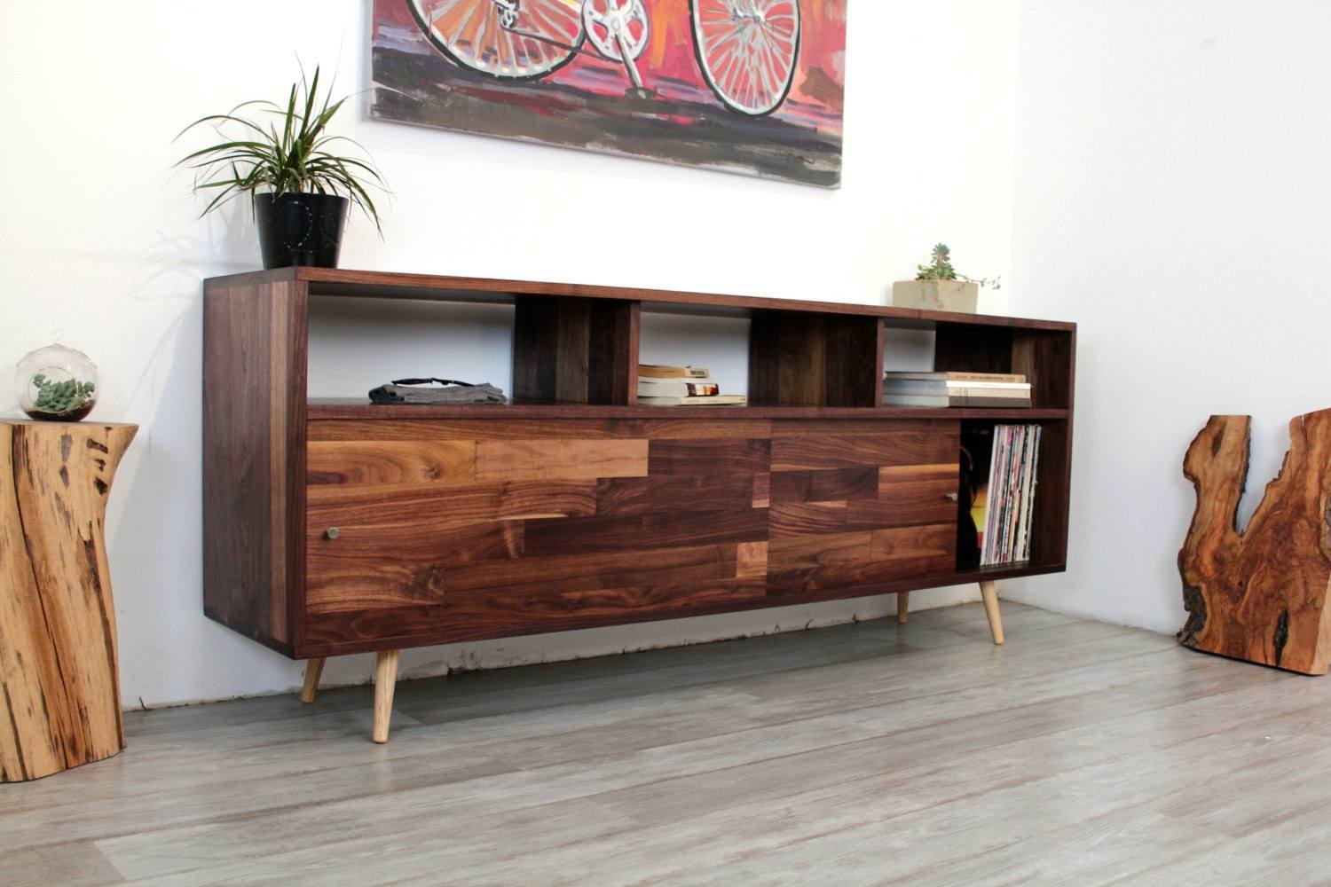 Mid Century Record Storage Console - JeremiahCollection - 2